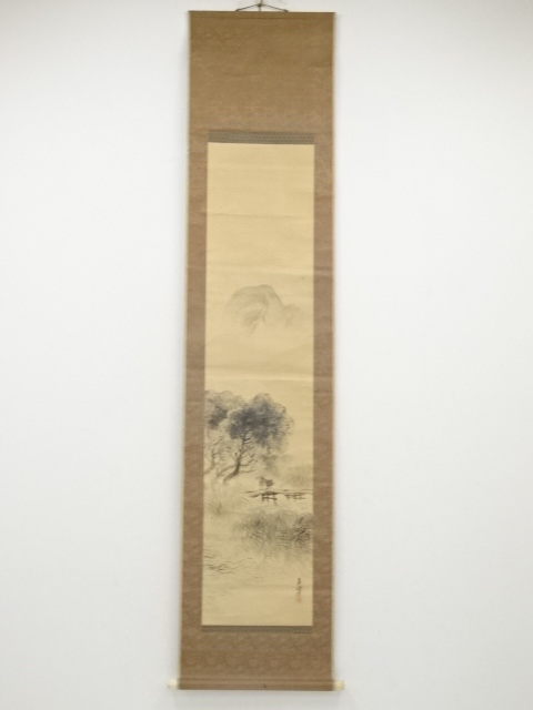 JAPANESE HANGING SCROLL / HAND PAINTED / SCENERY